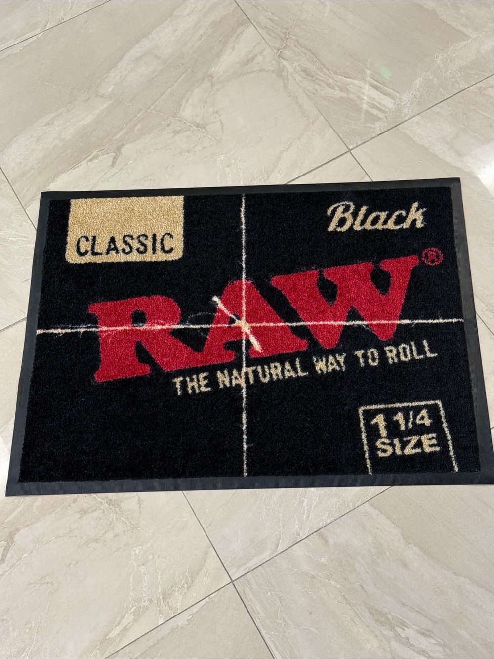 RAW Black Doormat Rug